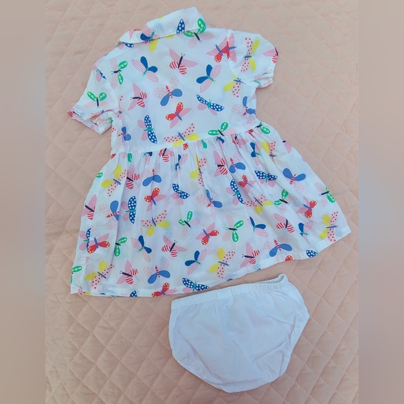 Butterfly collared shirt dress and NWT sandals by Carter's, size 9M - Picture 3 of 5